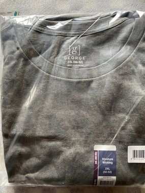 George Men's Moisture-Wicking 2pack. 2XL T-Shirts Gray